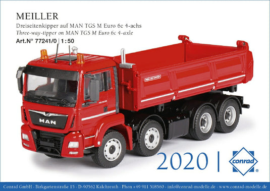 MEILLER Three-way-tipper on MAN TGS M Euro 6c 4軸 ダンプ トラック /Conrad 1/50 建設機械 模型ミニカー はたらく車 重機