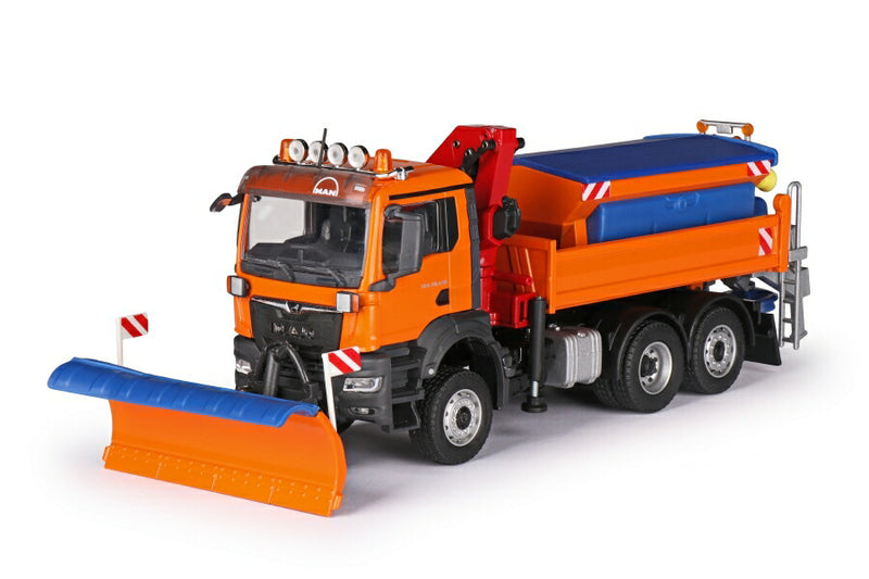 ギャラリービューアに画像をロードする, 【予約】10-12月以降発売予定Winter service 3-axle with gritting superstructure, snow shield and loading crane トラック/Conrad 建設機械模型 工事車両 1/50 ミニカー