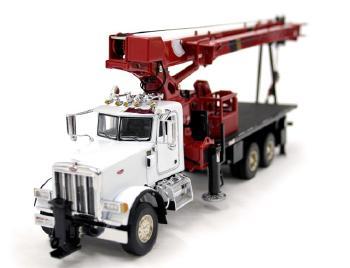ギャラリービューアに画像をロードする, National Crane 1300H Peterbilt 357 ホワイト/レッド クレーン車 1/50 建機模型 工事車両 /TWH048-01012 重機