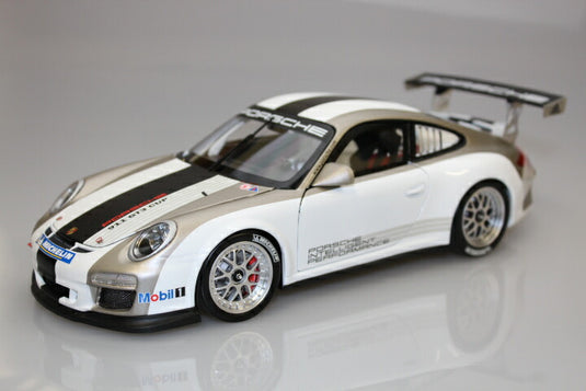 ポルシェ特注 911 997 II GT3 Cup ホワイト/グレイストライプ /ミニチャンプス 1/18 ディーラー仕様ミニカー