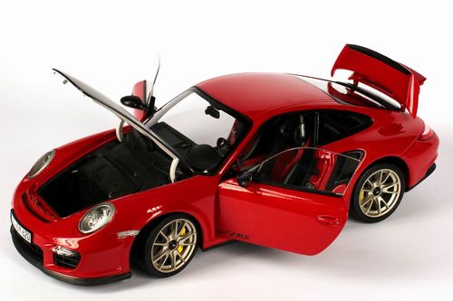 ギャラリービューアに画像をロードする, ポルシェ特注 Porsche 911 GT2 RS (997) 2010 レッド/ブラック /PMAミニチャンプス 1/18 ミニカー