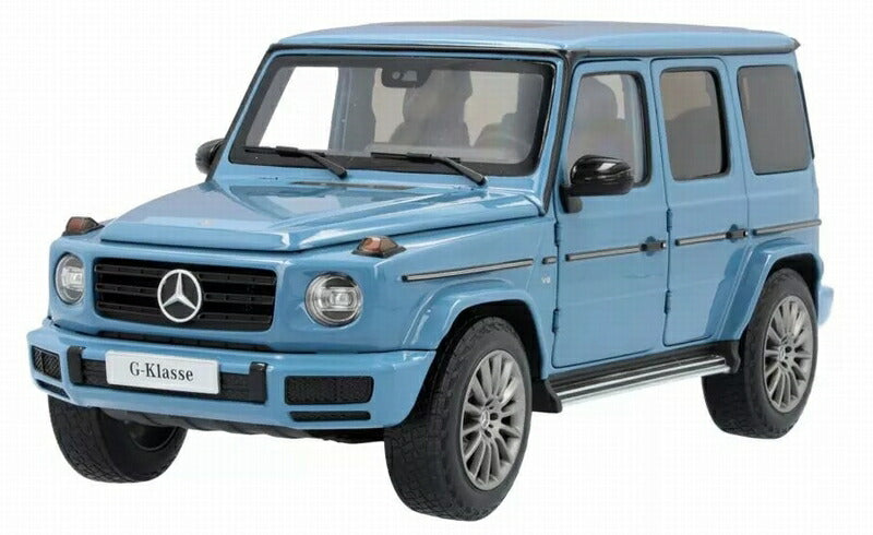 ギャラリービューアに画像をロードする, 【予約】メルセデスディーラー特注Mercedes-Benz G-Klasse AMG Line W463 2018 vintageblau uni /Minichamps 1/18 ミニカー