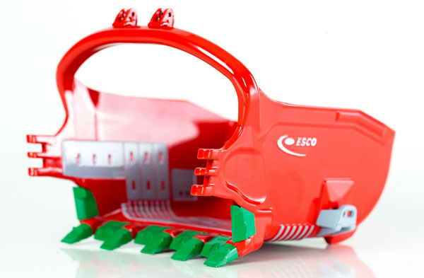 ギャラリービューアに画像をロードする, ESCO 55 cu/yd ProFill Bucket in Red トレーラーアクセサリー /DRAKE 建設機械模型 工事車両 1/50 ミニチュア