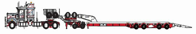 ギャラリービューアに画像をロードする, 【予約】3-5月以降発売予定Kenworth T909 Prime Mover with Drake 2x8 Dolly and 4x8 Swinging trailer Betts bowers heavy haulage トラック トレーラー /DRAKE 1/50 模型