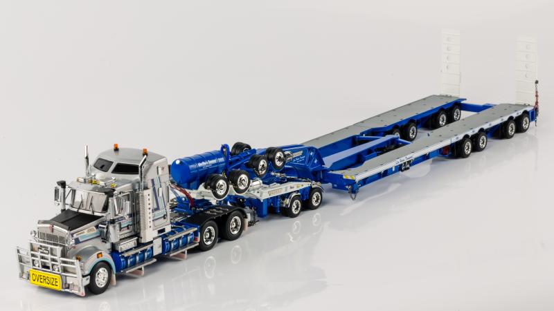 ギャラリービューアに画像をロードする, 【予約】3-5月以降発売予定Kenworth T909 Prime Mover with Drake 2x8 Dolly and 4x8 Swinging trailer Lew Harris Heacy Haulage トラック トレーラー /DRAKE 1/50 模型