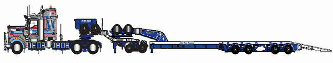 ギャラリービューアに画像をロードする, 【予約】3-5月以降発売予定Kenworth T909 Prime Mover with Drake 2x8 Dolly and 4x8 Swinging trailer Lew Harris Heacy Haulage トラック トレーラー /DRAKE 1/50 模型
