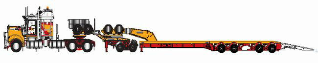 ギャラリービューアに画像をロードする, 【予約】3-5月以降発売予定Kenworth T909 Prime Mover with Drake 2x8 Dolly and 4x8 Swinging trailer Andy's トラック トレーラー /DRAKE 1/50 模型