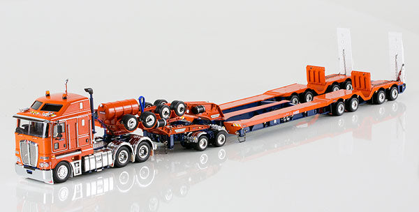 ギャラリービューアに画像をロードする, Drake - Kenworth K200 with Drake 4x8 Dragline Bucket Trailer and 2x8 Dolly トラック トレーラー /DRAKE 建設機械模型 工事車両 1/50 ミニチュア