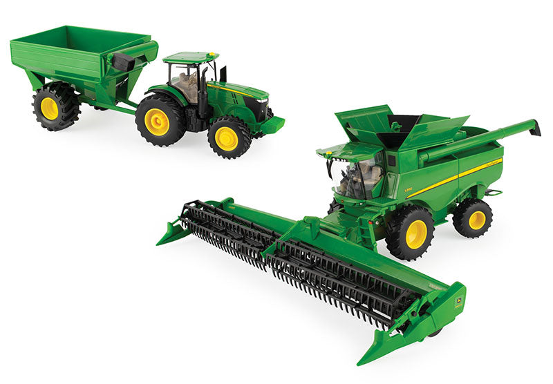 John Deereジョンディア Combine Harvesting Playset /ERTL 1/32 ミニチュア トラクター トラック  農業機械模型