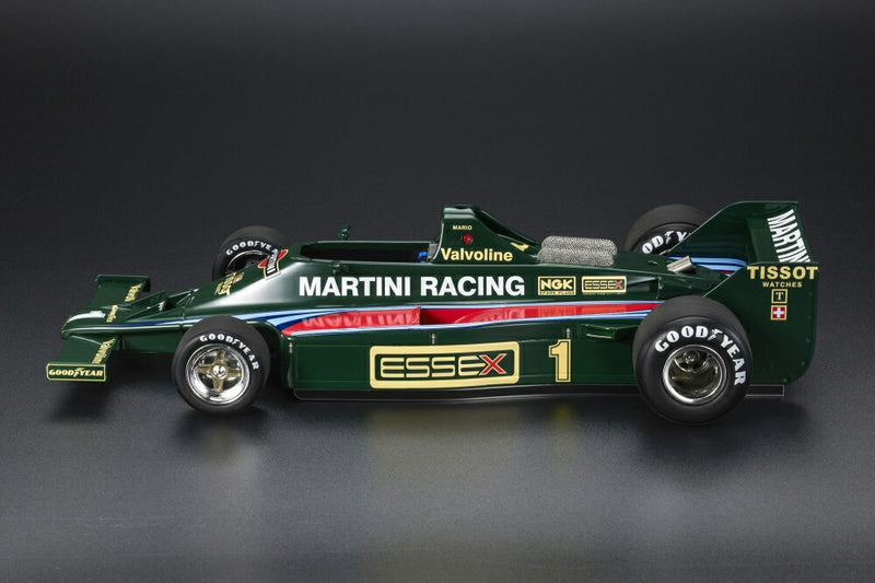 ギャラリービューアに画像をロードする, LOTUS TYPE 80 MARTINI RACING N 1 3rd SPAIN GP JARAMA (WITH FRONT WINGS) 1979 MARIO ANDRETTI - GREEN RED /GP Replicas 1/18 ミニカー