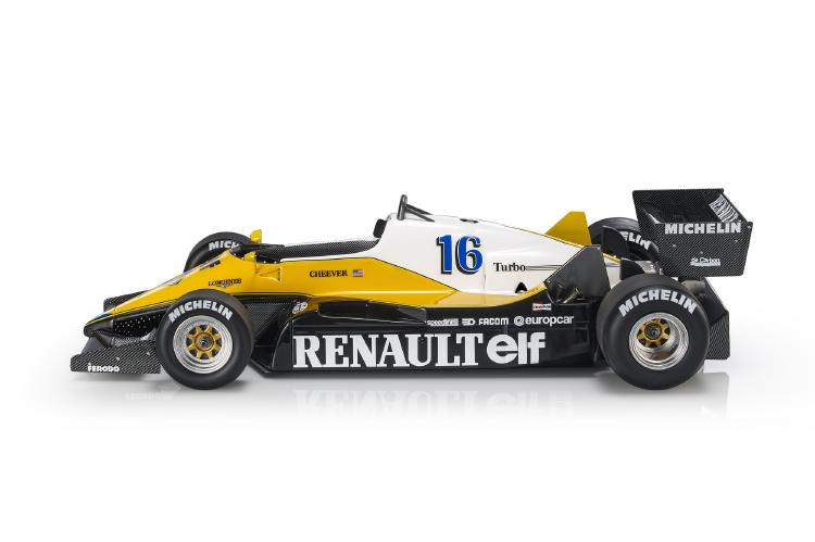 ギャラリービューアに画像をロードする, RENAULT F1 RE40 N16 3位 フランスGP 1983 E.チーバー ブラック イエロー ホワイト/ GP Replicas 1/18 ミニカー