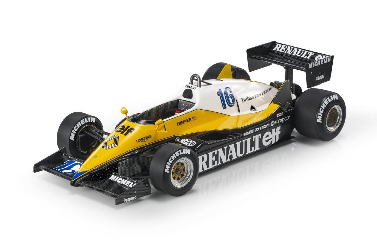 ギャラリービューアに画像をロードする, RENAULT F1 RE40 N16 3位 フランスGP 1983 E.チーバー ブラック イエロー ホワイト/ GP Replicas 1/18 ミニカー