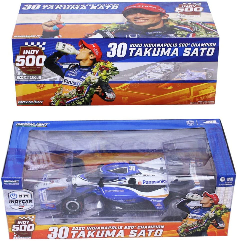 ギャラリービューアに画像をロードする, Honda Indy Car佐藤琢磨 Takuma Sato 2020 Indianapolis 500 winner #30 /Greenlight 1/18ミニカー