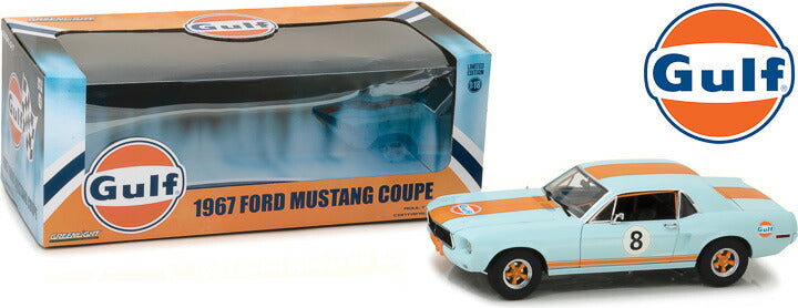 ギャラリービューアに画像をロードする, FORD USA - SHELBY Mustangマスタング GT500 N 8 GULF OIL 1967 /Greenlight 1/18 ミニカー