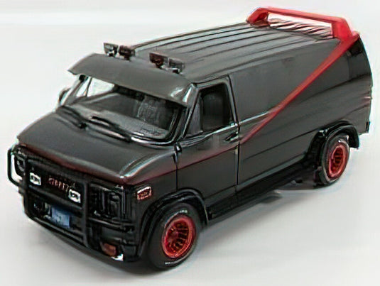 GMC - VANDURA CARGO G.SERIES VAN - A-TEAM - 1983 - BLACK GREY MET RED /Greenlight 1/18 ミニカー