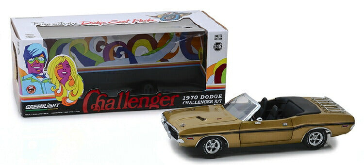 ギャラリービューアに画像をロードする, 1970 Dodge Challenger R/T Convertible in Y6 Gold Poly with Luggage Rack /Greenlight 1/18 ミニカー