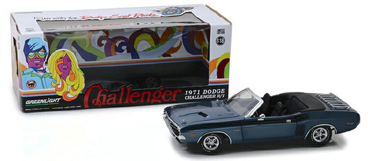 1971 Dodge Challenger R/T Convertible in A8 Gunmetal Gray Poly with Luggage Rack /Greenlight 1/18 ミニカー