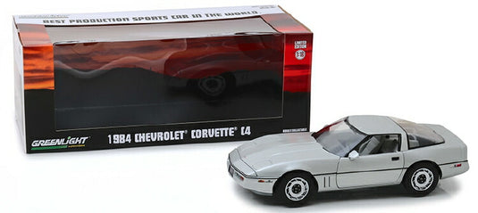 1984 Chevrolet Corvette C4 in Silver Metallic - "Best Production Sports Car in the World" /Greenlight 1/18 ミニカー