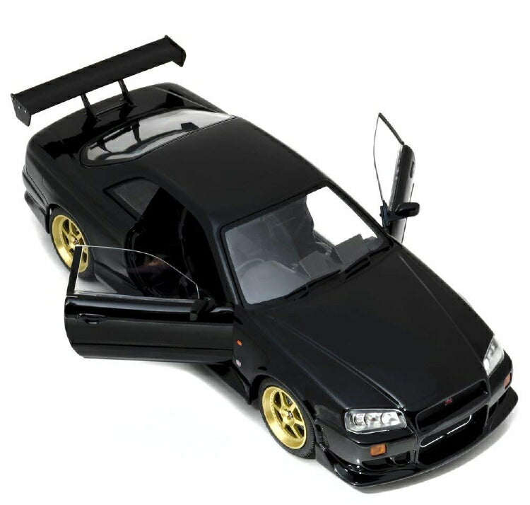 ギャラリービューアに画像をロードする, NISSAN - SKYLINE日産スカイライン GT-R (R34) 1999 black /Greenlight 1/18 ミニカー