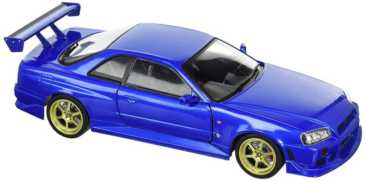 ギャラリービューアに画像をロードする, NISSAN - SKYLINE日産スカイライン GT-R (R34) 1999 blue /Greenlight 1/18 ミニカー