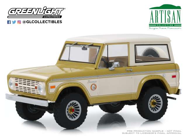 ギャラリービューアに画像をロードする, 【予約】11月以降発売予定1976 Ford Bronco Colorado Gold Rush Bicentennial Special Edition gold/cr me /Greenlight 1/18 ミニカー