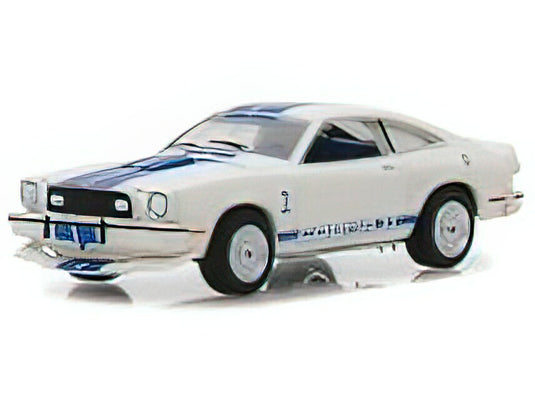 FORD USA - SHELBY MUSTANG II COBRA II 1976 - CHARLIE'S ANGELS (JILL MUNROE'S CAR) - WHITE BLUE /Greenlight 1/64 ミニカー