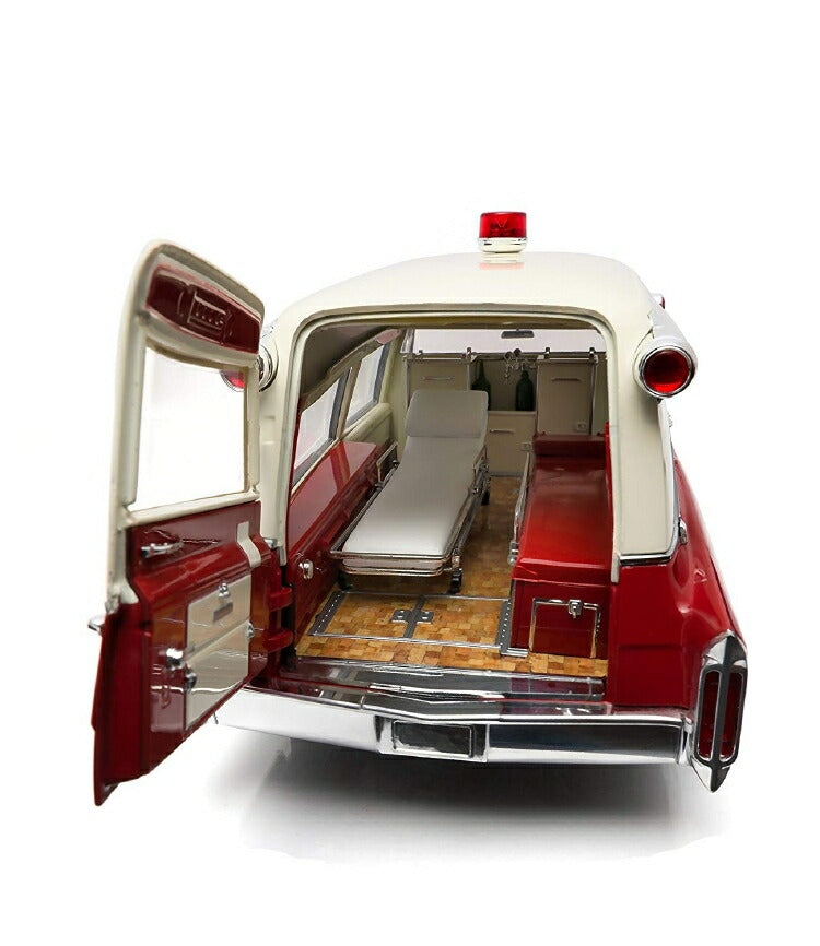 ギャラリービューアに画像をロードする, CADILLAC - S&S AMBULANCE HIGH TOP 1966 - CON BARELLA - WITH STRETCHER /Greenlight PRECISION COLLECTION 1/18 ミニカー