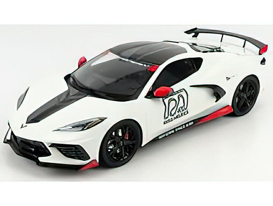 CHEVROLET - CORVETTE C8 OFFICIAL PACE CAR ROAD AMERICA 2020 - WHITE /GTspirit 1/18 ミニカー