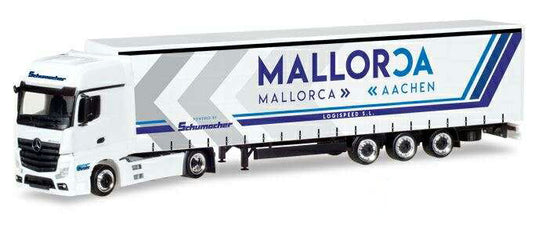 Herpa Logispeed S.L. / Schumacher Mercedes-Benz Actros Gigaspace Lowliner-trailer 309240 /Herpa 1/87 ミニチュア トラック 建設機械模型 工事車両