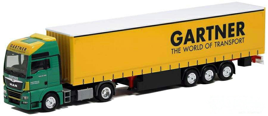 Herpa Gartner MAN TGX XXL Euro 6 Medi curtain canvas trailer 401819 /Herpa  1/87 ミニチュア トラック 建設機械模型 工事車両