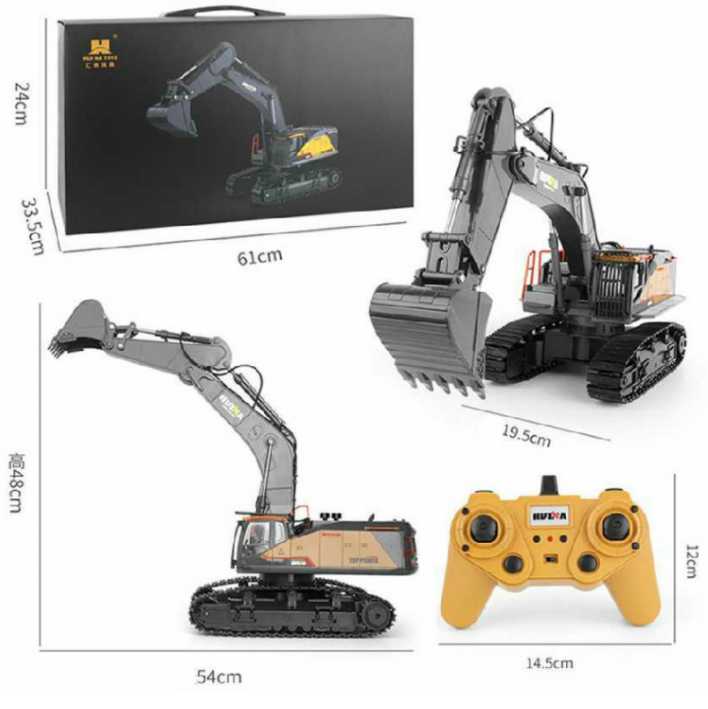 ギャラリービューアに画像をロードする, ショベル 人気 ラジコン RC 22CH Huina1592 重機 完成品 1/14 リモコン付き