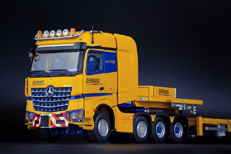 ギャラリービューアに画像をロードする, Tadano Mercedes-Benz Arocs SLT BigSpace 8x4 Nooteboom MCO Semi Low Loader 7軸 トラック トレーラー 建設機械模型 工事車両 IMC 1/50 ミニチュア