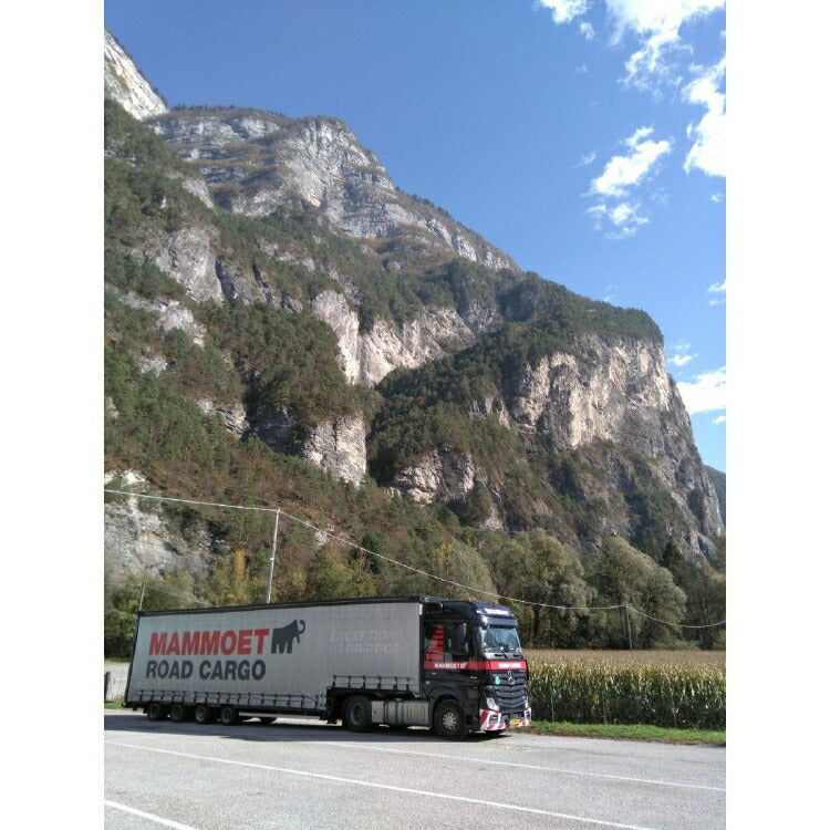 ギャラリービューアに画像をロードする, マムート特注 MAMMOET ACTROS 4X2 + 4軸 MEUSBURGERトレーラー トラック /建設機械模型 工事車両 IMC 1/50 ミニカー