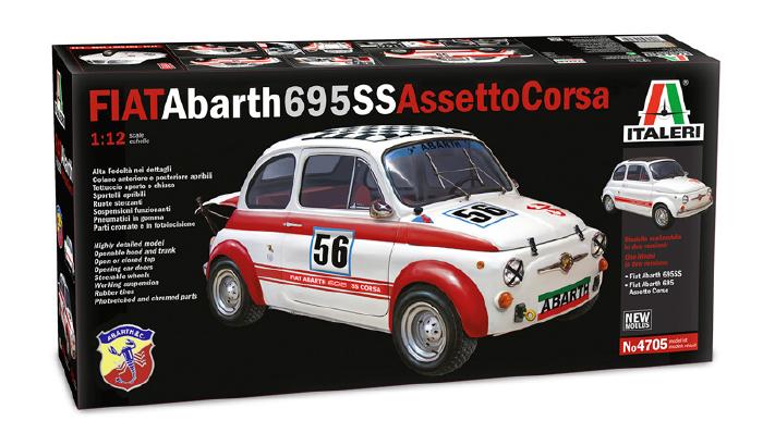 ギャラリービューアに画像をロードする, FIAT - 500 ABARTH 695SS ASSETTO CORSA 1968 - STREET OR N 56 RACING VERSION プラモデル 模型/ITALERI 1/12