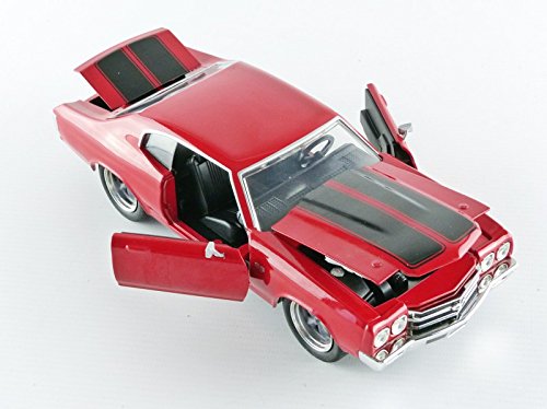 ギャラリービューアに画像をロードする, Chevroletシボレー Chevelleシェベル 1970 グロスレッド マッスルカー 模型 / JADA 1/24 ミニカー 模型