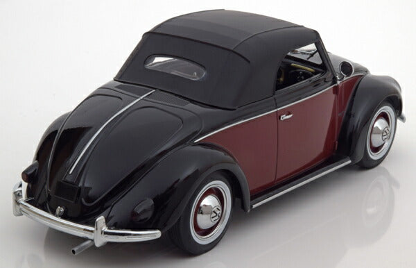 ギャラリービューアに画像をロードする, VW 1200 K?fer Convertible `Hebm?ller` 1949 black/darkre /KK-SCALE 1/18 ミニカー