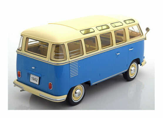 ギャラリービューアに画像をロードする, VWフォルクスワーゲン T1 Samba 1962 blue/creme /KK-SCALE 1/18 ミニカー