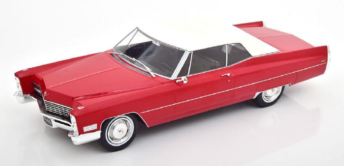 ギャラリービューアに画像をロードする, 【予約】8月以降発売予定CADILLAC - DEVILLE CONVERTIBLE SOFT-TOP CLOSED 1967 - RED WHITE /KK-SCALE 1/18 ミニカー