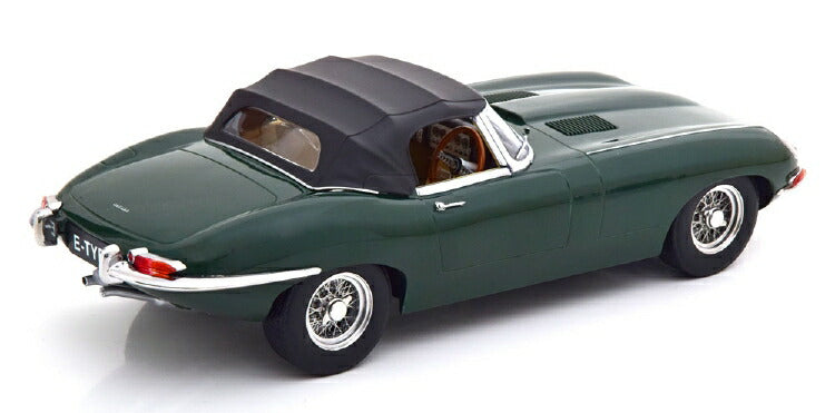 ギャラリービューアに画像をロードする, JAGUAR E-TYPE SPIDER 1 SERIES CABRIOLET SOFT-TOP CLOSED 1961 BRITISH RACING GREEN /KK SCALE 1/18 ミニカー 模型