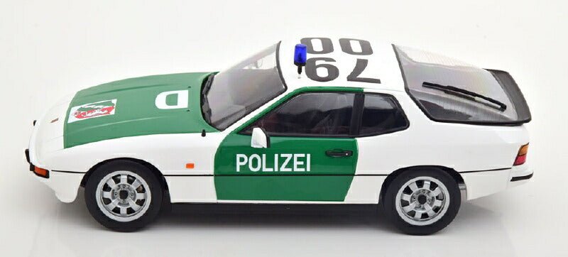 ギャラリービューアに画像をロードする, PORSCHE - 924 AUTOBAHN POLIZEI DUSSELDORF POLICE COUPE 1985 - GREEN WHITE /KK-SCALE 1/18 ミニカー