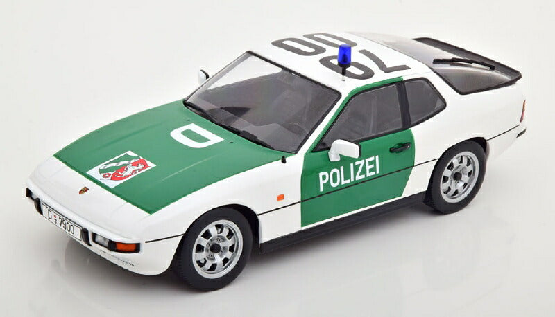 ギャラリービューアに画像をロードする, PORSCHE - 924 AUTOBAHN POLIZEI DUSSELDORF POLICE COUPE 1985 - GREEN WHITE /KK-SCALE 1/18 ミニカー