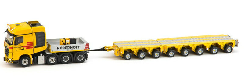 ギャラリービューアに画像をロードする, 【予約】Nederhoff メルセデスベンツアクトロス MP4 Big Space SLT with 8x4 Intercombi Scheuerle Set トラック トレーラー/建設機械模型 工事車両 1/50 ミニチュア