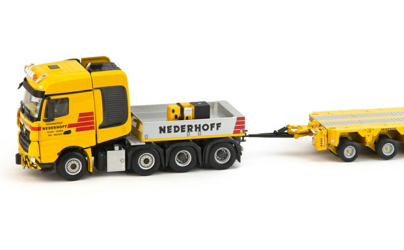 ギャラリービューアに画像をロードする, 【予約】Nederhoff メルセデスベンツアクトロス MP4 Big Space SLT with 8x4 Intercombi Scheuerle Set トラック トレーラー/建設機械模型 工事車両 1/50 ミニチュア