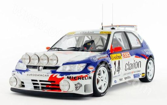 ギャラリービューアに画像をロードする, 【予約】10月以降発売予定PEUGEOTプジョー 306 MAXI#14 (Rallye) MONTE CARLO 1998 /OTTO MOBILE オット 1/18 レジン ミニカー