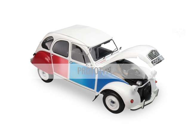 ギャラリービューアに画像をロードする, 【予約】4月以降発売予定1986 Citroen 2CV Cocorico, white/red/blue /Otto 1/12 ミニカー