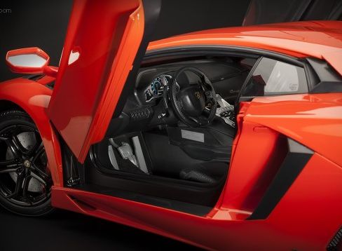 ギャラリービューアに画像をロードする, Lamborghini Aventadorランボルギーニアヴェンタドール LP 700-4 - Arancio Argos 1/8 pocherポケール 組み立てキット ミニカー