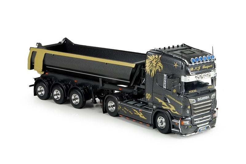ギャラリービューアに画像をロードする, Bovecchi Scaniaスカニア R-serie Topline 3軸 tipper trailer トラック Teknoテクノ 建設機械模型 工事車両 1/50 ミニチュア