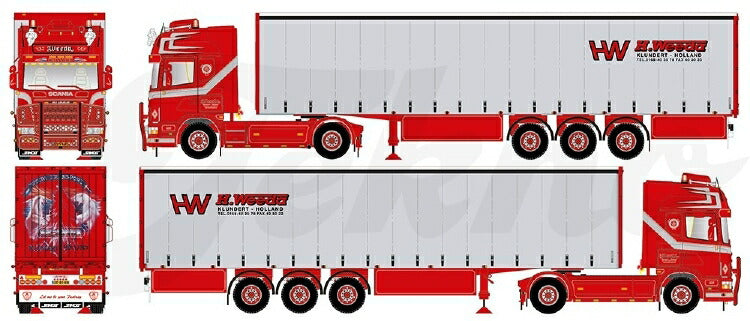 ギャラリービューアに画像をロードする, 【予約】10-12月以降発売予定Weeda Scaniaスカニア 4-serie Topline avec 3軸 semi-remorque avec rideaux coulissantesトレーラー 建設機械模型 工事車両TEKNO 1/50 ミニチュア