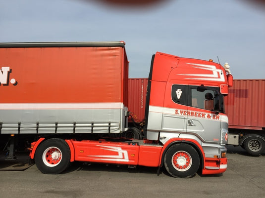 【予約】4-6月以降発売予定Verbeek, S. Scaniaスカニア R-serie Topline with curtainside semitrailerトラック 建設機械模型 工事車両 TEKNO 1/50 ミニチュア