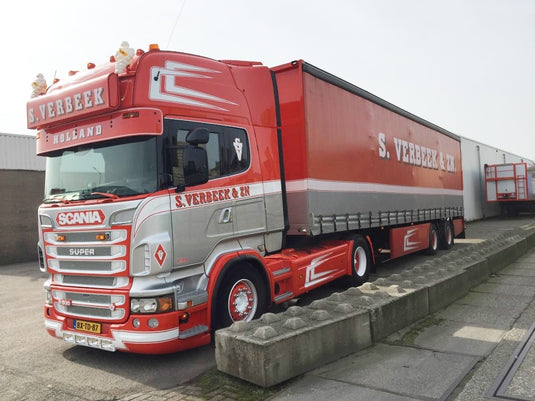 【予約】4-6月以降発売予定Verbeek, S. Scaniaスカニア R-serie Topline with curtainside semitrailerトラック 建設機械模型 工事車両 TEKNO 1/50 ミニチュア